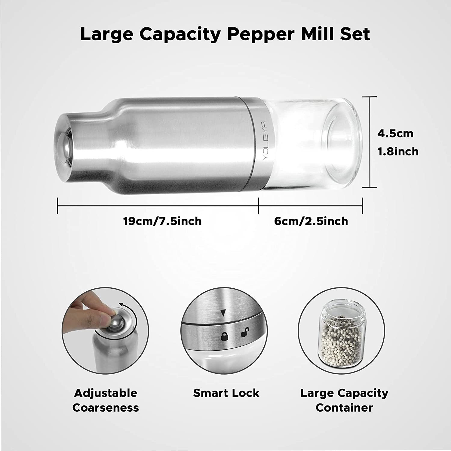 Gravity Electric Salt and Pepper Grinder Set